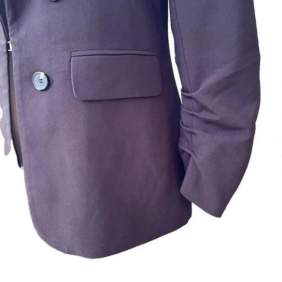 1. State Black Ruched Sleeve Double Breasted Blazer Size Medium - Picture 8 of 14